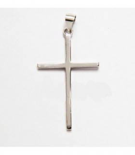 Colgante Cruz lisa en Plata de Ley 925