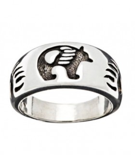 Anillo oso grizzlie en plata de ley 925