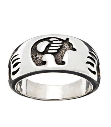 Anillo oso grizzlie en plata de ley 925