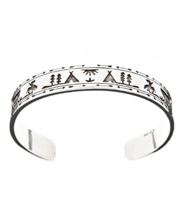 Pulsera rok en plata de ley 925