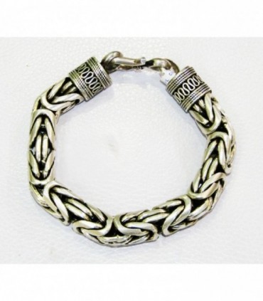 Pulsera gris en plata de ley 925