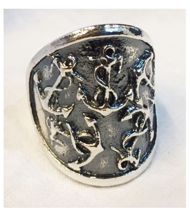 Anillo ancla5 en plata de ley 925