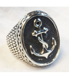 Anillo ancla4 en plata de ley 925