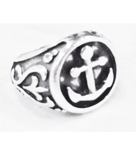 Anillo ancla3 en plata de ley 925