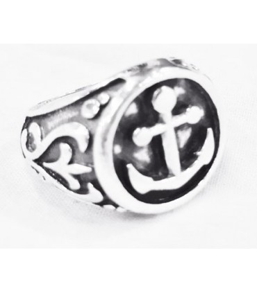 Anillo ancla3 en plata de ley 925