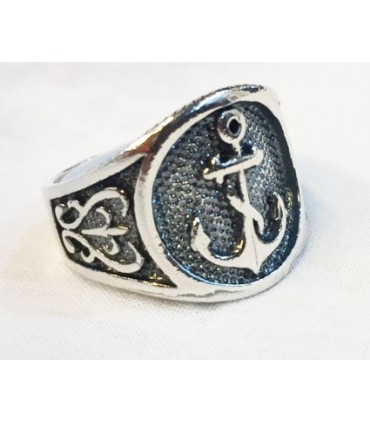 Anillo ancla2 en plata de ley 925