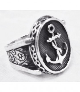 Anillo ancla en plata de ley 925