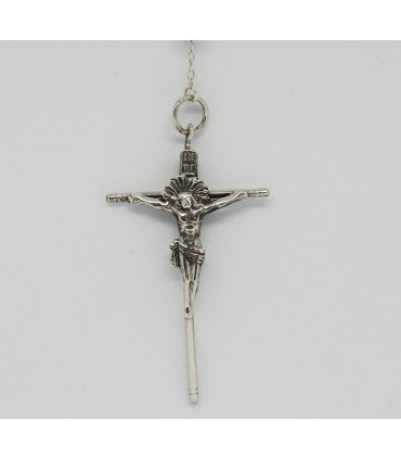 Rosario cristi en plata de ley 925