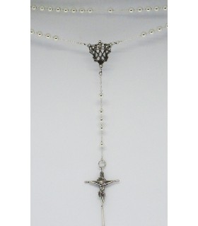 Rosario cristi en plata de ley 925