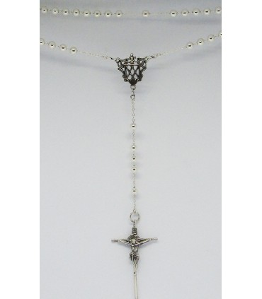 Rosario cristi en plata de ley 925