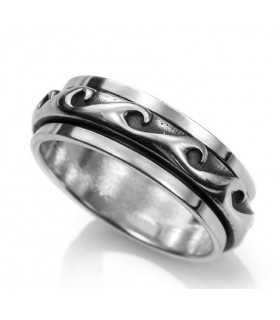 Anillo ola en plata de ley 925