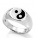 Anillo yin en plata de ley 925