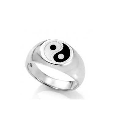 Anillo yin en plata de ley 925