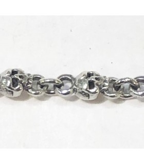 Pulsera calavera en plata de ley 925