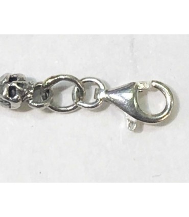 Pulsera calavera en plata de ley 925