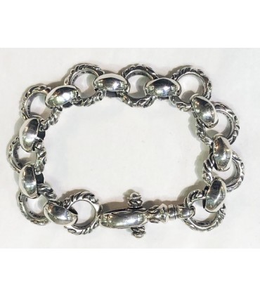 Pulsera labrada en plata de ley 925