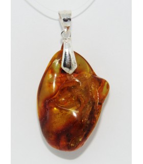 Colgante ambar en plata de ley 925