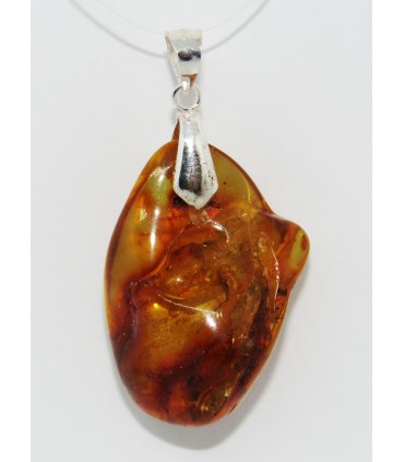 Colgante ambar en plata de ley 925