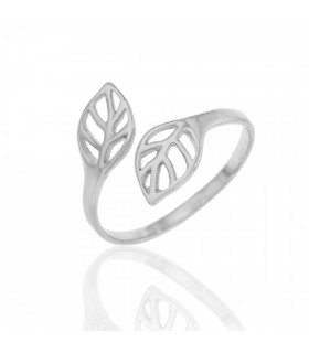 Anillo hoja en plata de ley 925