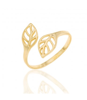 Anillo hoja en plata de ley 925