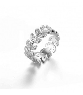 Anillo hoja en plata de ley 925