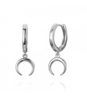 Aros luna en plata de ley 925