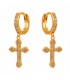 Aros cruz en plata de ley 925