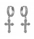 Aros cruz en plata de ley 925