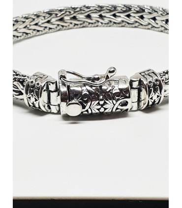 Pulsera etnica en plata de ley 925