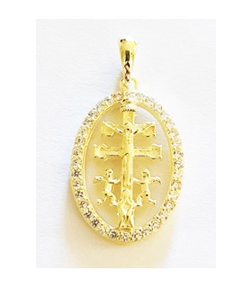 Colgante caravaca en plata de ley 925