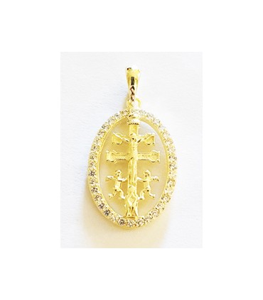 Colgante caravaca en plata de ley 925