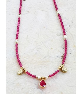 Gargantilla rubi en plata de ley 925