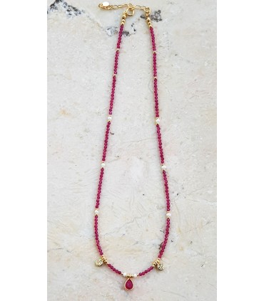 Gargantilla rubi en plata de ley 925