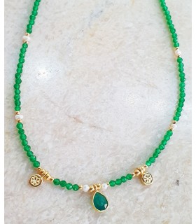 Gargantilla verde en plata de ley 925