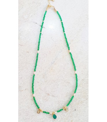 Gargantilla verde en plata de ley 925