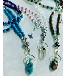 collar mineral y plata de ley 925 diseño hecho a mano en ibiza