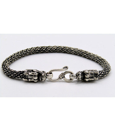 Pulsera cabeza de dragon en plata de ley 925
