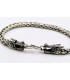 Pulsera cabeza de dragon en plata de ley 925
