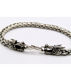 Pulsera cabeza de dragon en plata de ley 925