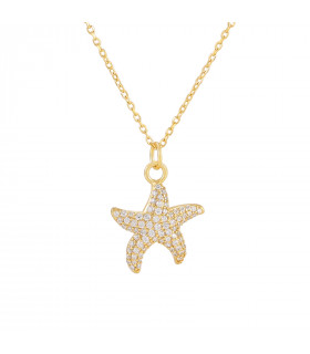 Collar estrella de mar en plata de ley 925 y chapada en oro 18k