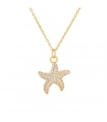 Collar estrella de mar en plata de ley 925 y chapada en oro 18k