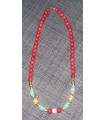 Collar coral bambú en plata de ley 925/chapada en oro