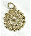 Rosetón plata de ley 925 chapada en oro